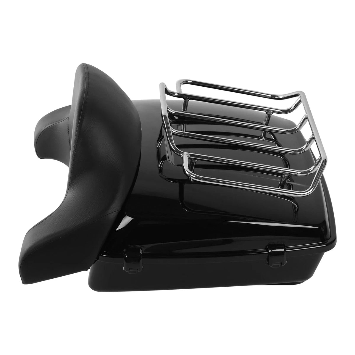 2-Up Chopped Trunk Backrest Pad Rack for Harley Fat Boy (2008–2017)