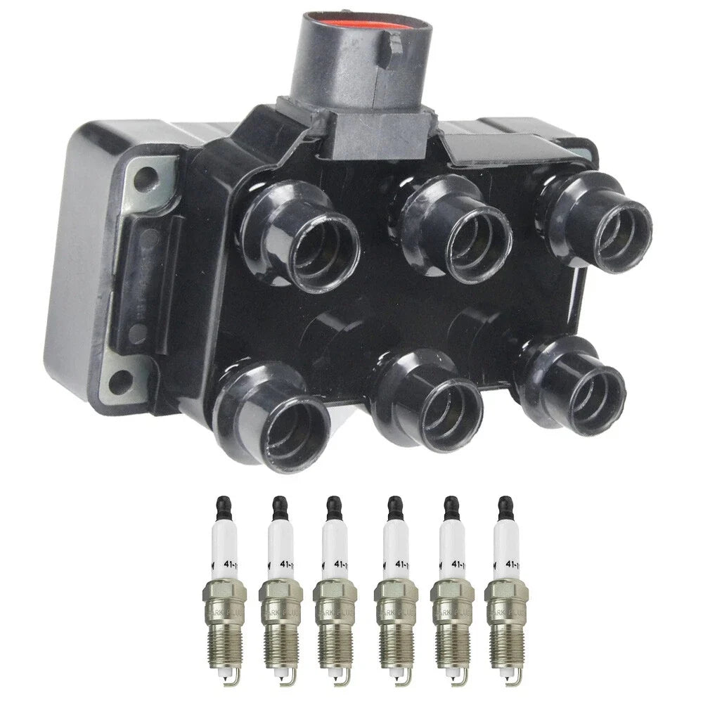 Set of 6 Ignition Coils + Iridium Spark Plugs for Ford Explorer Ranger Taurus V6