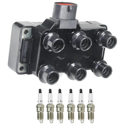 Set of 6 Ignition Coils + Iridium Spark Plugs for Ford Explorer Ranger Taurus V6