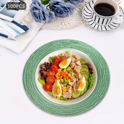 100 Pcs Antique Charger Plates for Wedding Table Dinner Kitchen Party