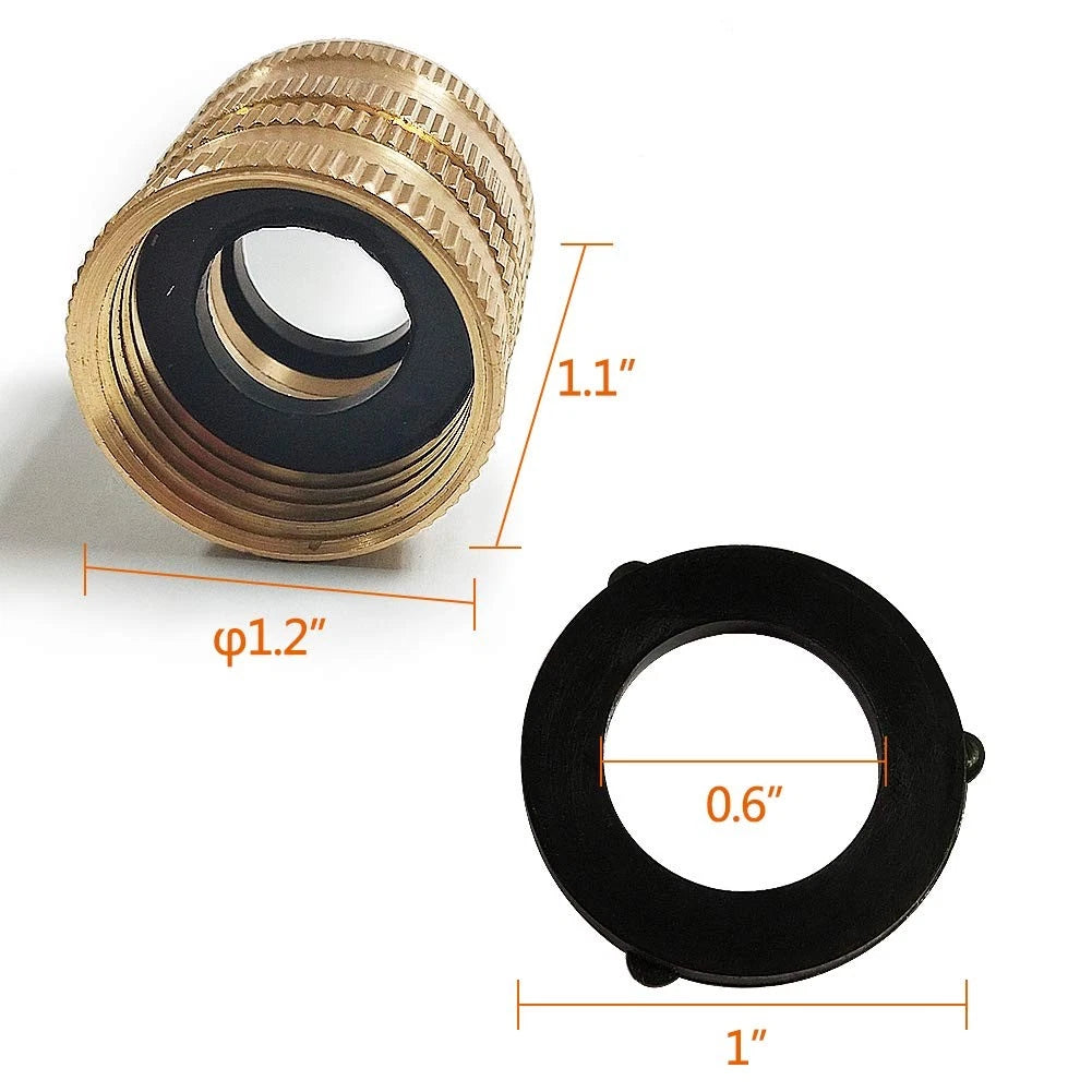 2X Brass Garden Double Female Swivel Connector for Garden Hose