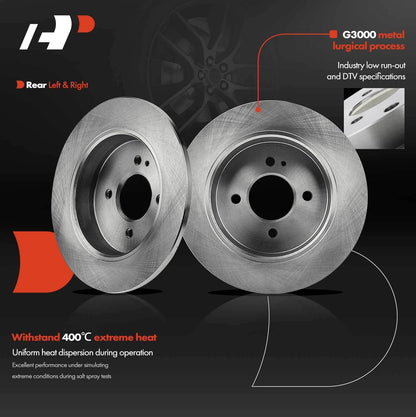 Disc Brake Rotors Rear for Dodge Attitude (2013–2014) Hyundai Accent (2012–2021)