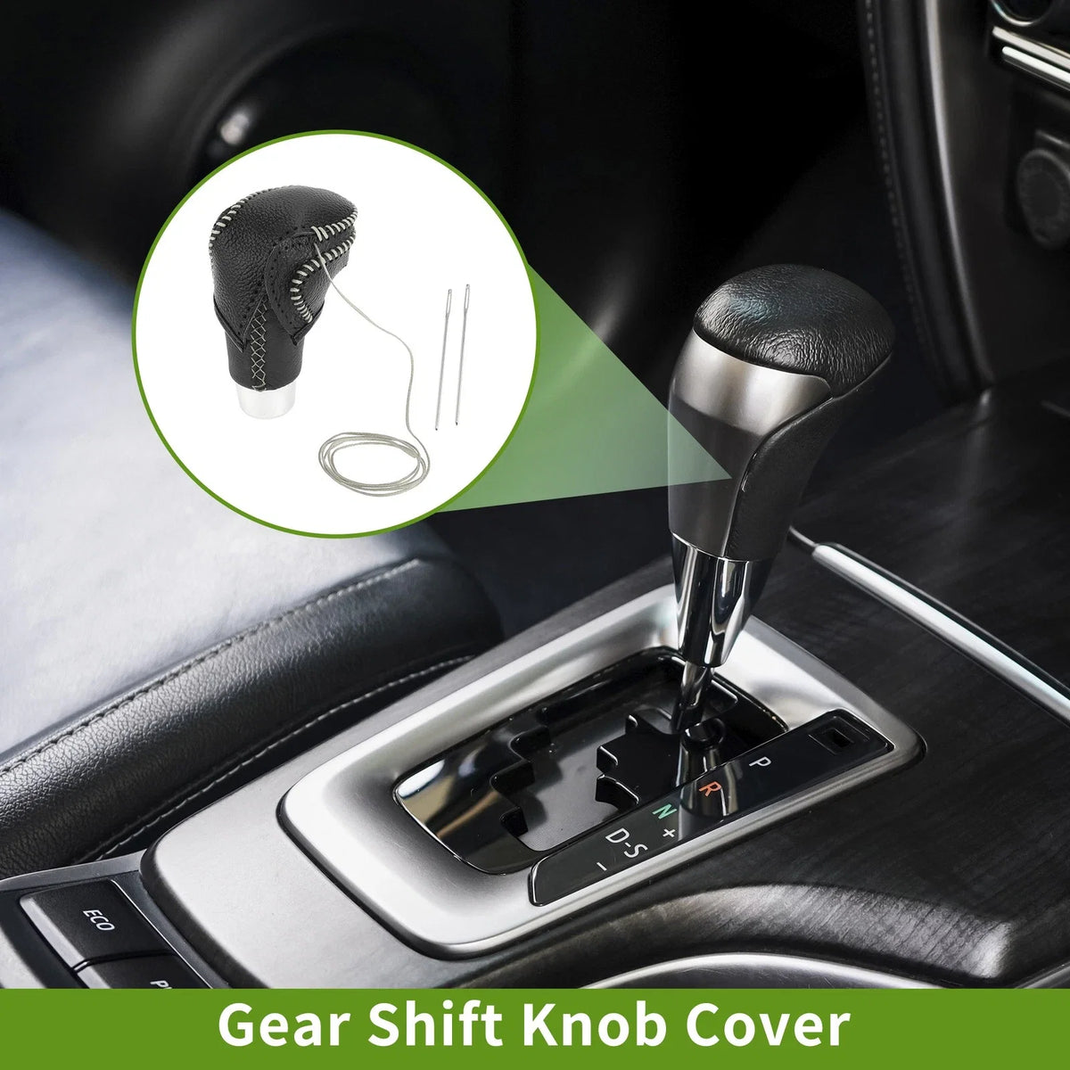 1 Pc Gear Shift Knob Cover for Toyota CH-R (2018–2022) Pebbled Black Beige
