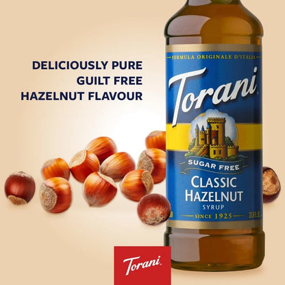 Pack of 4 Torani Sugar Free Classic Hazelnut Syrup 25.4 Fl Oz