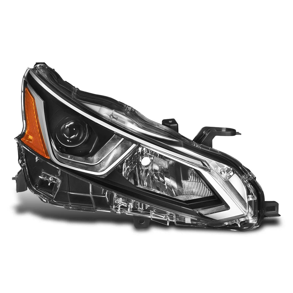 Right Side Projector Headlight Lamp for Nissan Altima (2019–2022) Black/Amber