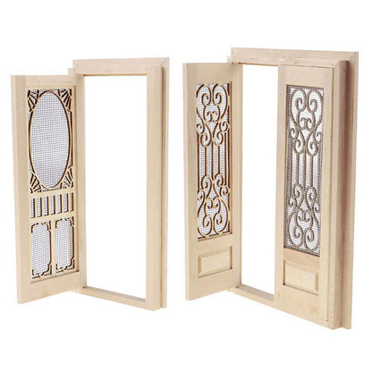 Double Door for Dollhouse Miniature (1:12 Scale)