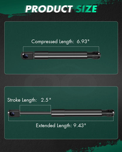 2X Trunk Lift Supports Gas Springs for Nissan Sentra (2007–2012)