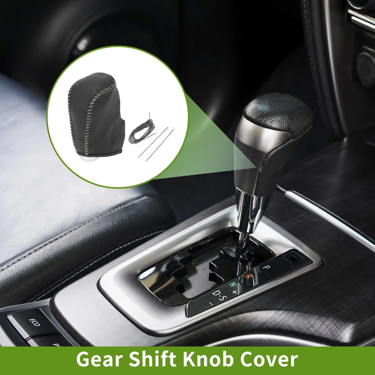 1 Pc Gear Shift Knob Cover for Nissan Altima (2013–2018) Pebbled Black Grey