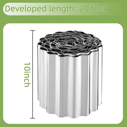 10" x 20FT Silver Corrugated Metal Landscape Edging for Landscape Use