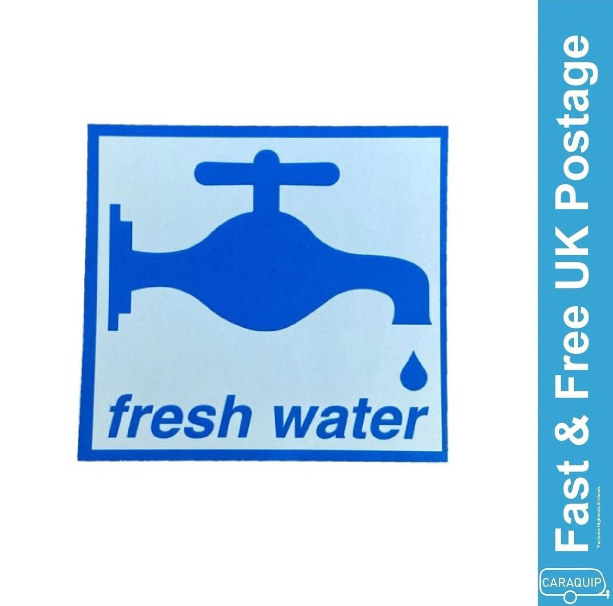2X Self Adhesive Fresh Water Label Sticker for VW Campervan (10022)