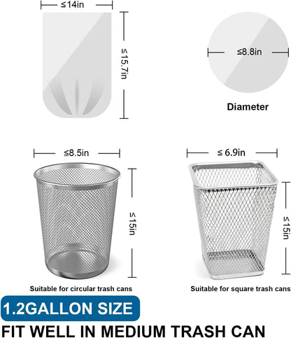 1.2 Gallon Mini Trash Bags Drawstring - 120 Count