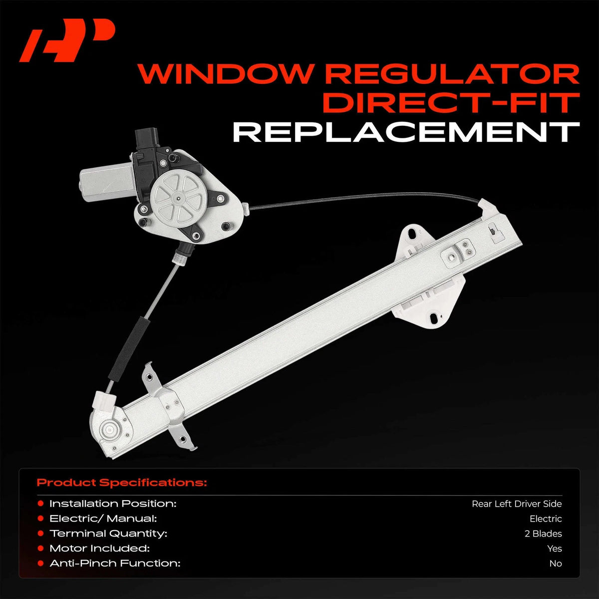 Rear Left Power Window Regulator w/ Motor for Subaru Outback (2010–2014) 751-753, 751753, 61042AJ01A