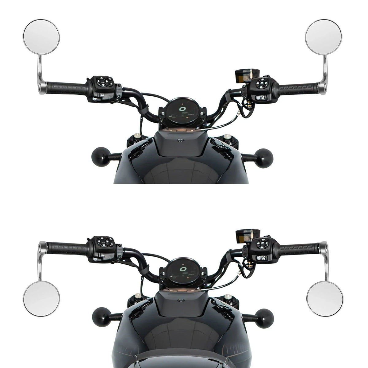 Chrome Bar End Rear-View Mirrors for Harley Sportster S (2021–2025)