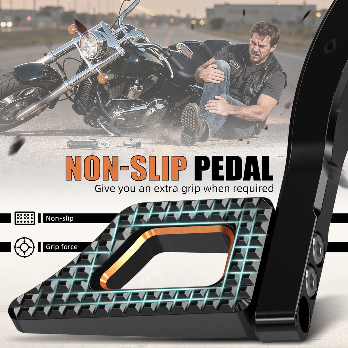 Rear Foot Brake Pedal Lever for Harley Dyna Low Rider FXDL (1993–2012, 2016–2017)