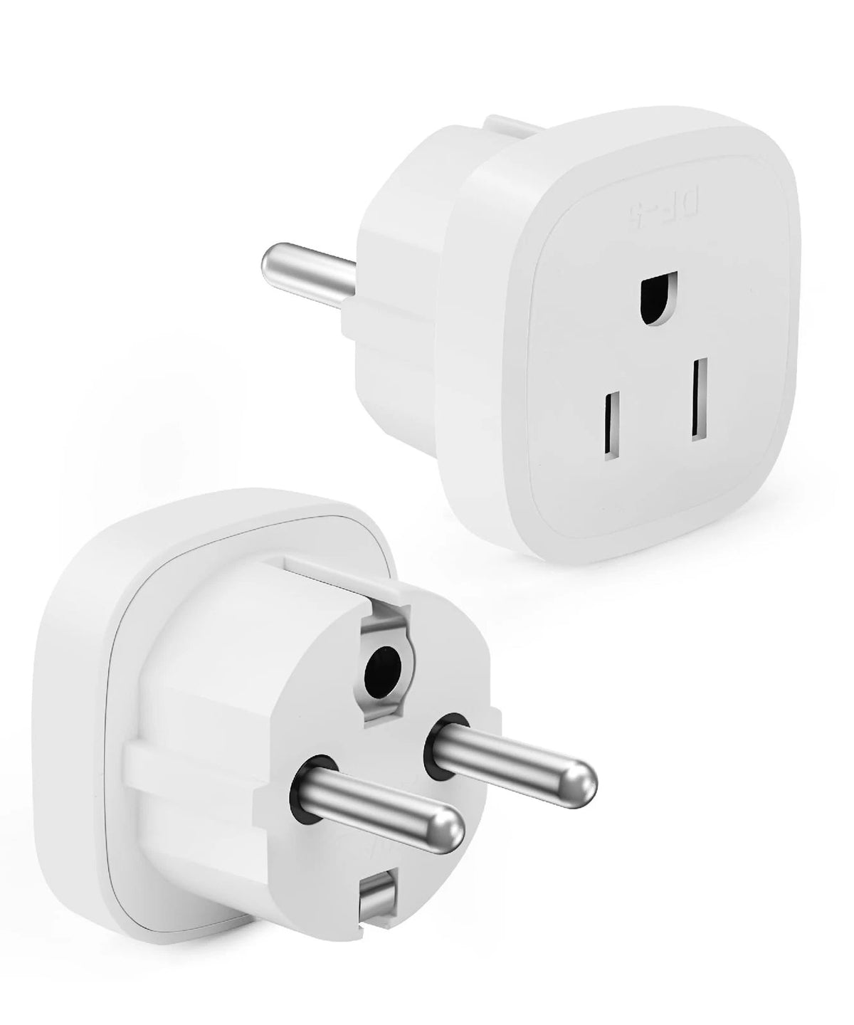 2X Bates Choice European Travel Plug Adapter Type E/F for US (White)