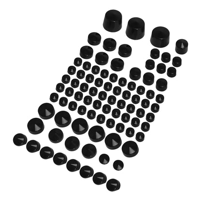 Set of 4 Black ABS Bolt Toppers Caps for Harley Softail Twin Cam (1984–2006)