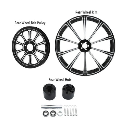 18" Rear Wheel Rim Hub Pulley Sprocket for Harley Street Road Glide (2009–2023)