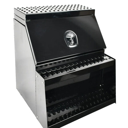 Aluminum Tool Box with Saddle Step for Semi Truck (28"x25"x30")