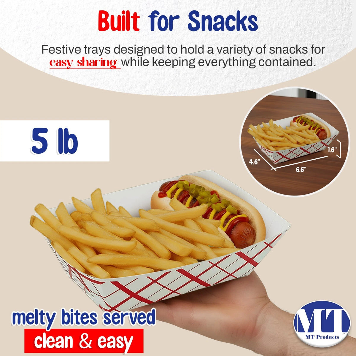 Pack of 500 Red-White Nacho Trays for Food Service