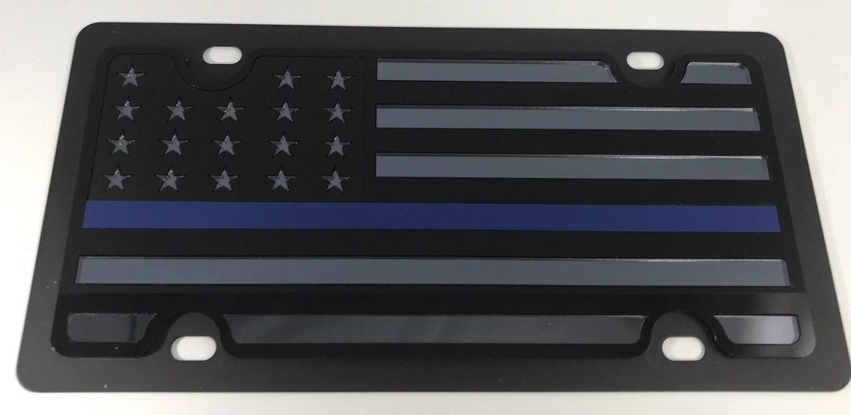 Vanity License Plate Thin Blue Line Police Style for American Cars