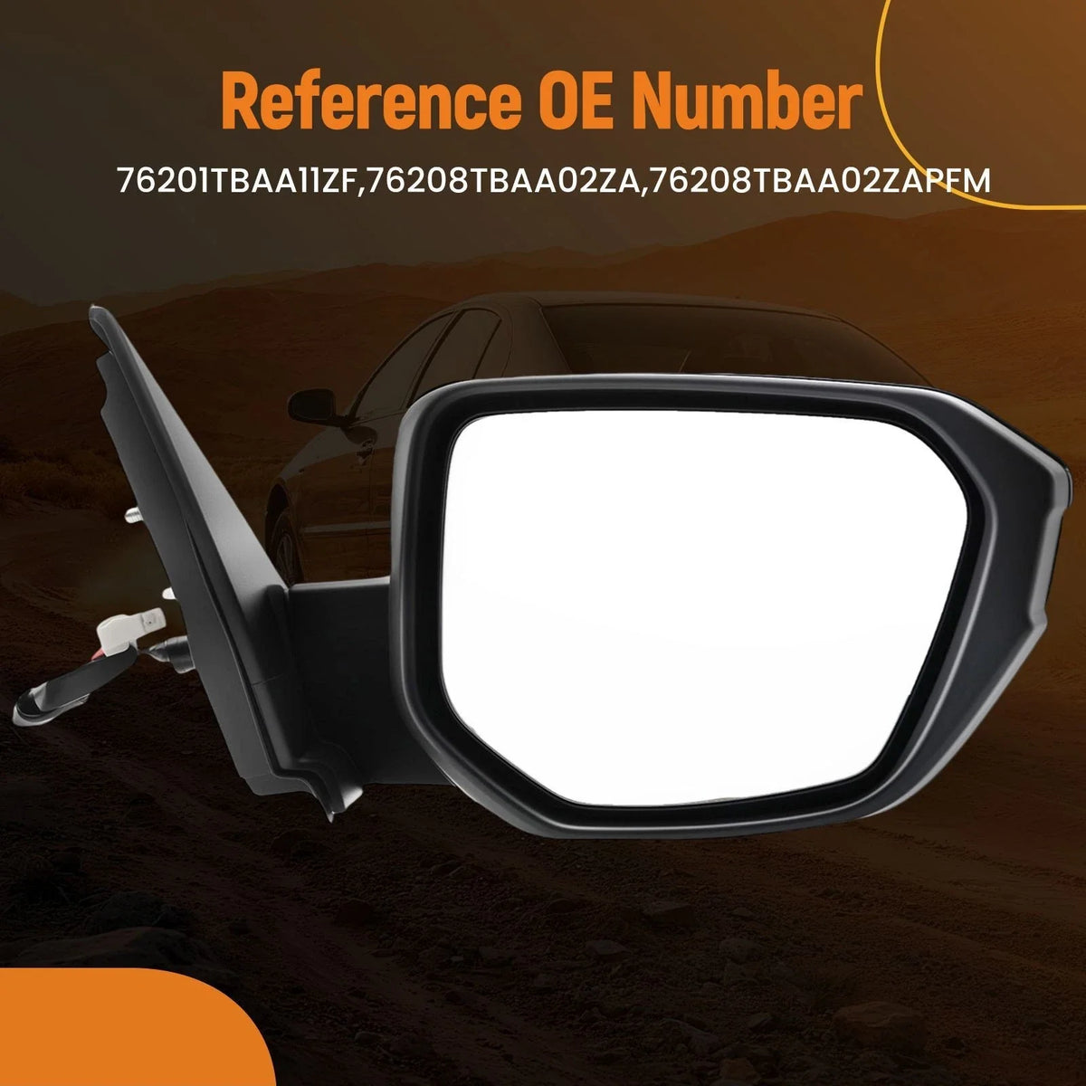 Passenger Rear View Mirror for Honda Civic (2016–2020) Black 76201TBAA11ZF
