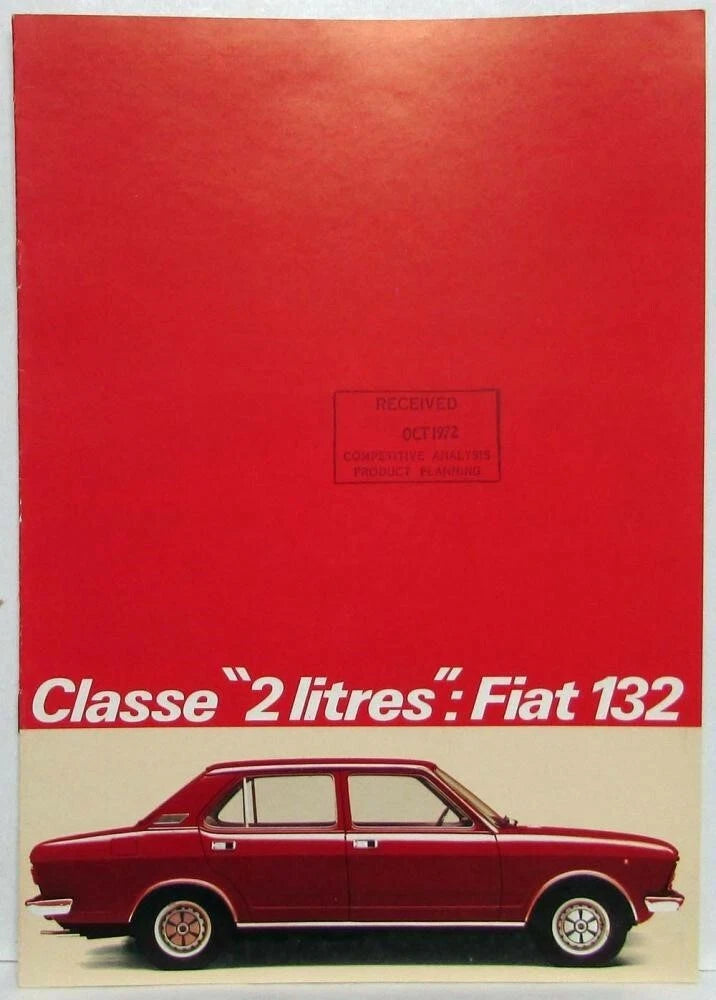 Sales Brochure for Fiat 132 Classe 2 Litres (1973) - French Text