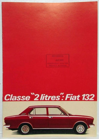 Sales Brochure for Fiat 132 Classe 2 Litres (1973) - French Text