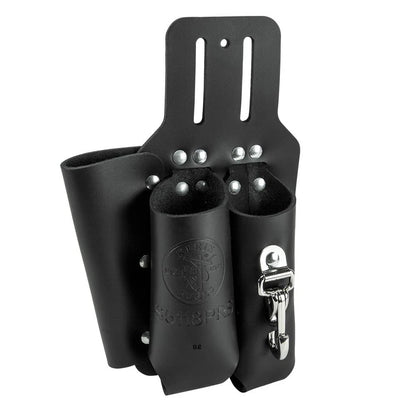 Leather Tool Holder with 3 Pockets for One Size (Black)