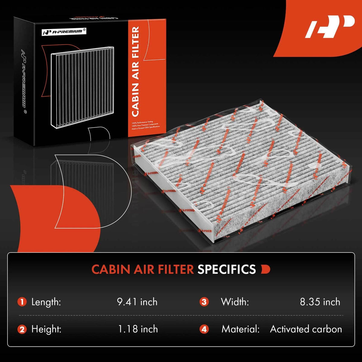 2X Activated Carbon Cabin Air Filter for Hyundai Palisade (2021–2023) 97133-S8000, CF12936