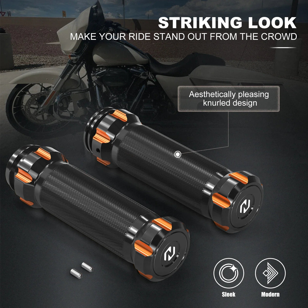 Anodized Handlebar Grips for Harley Street Glide FLHX (2008–2023) 56248-08 56304-08