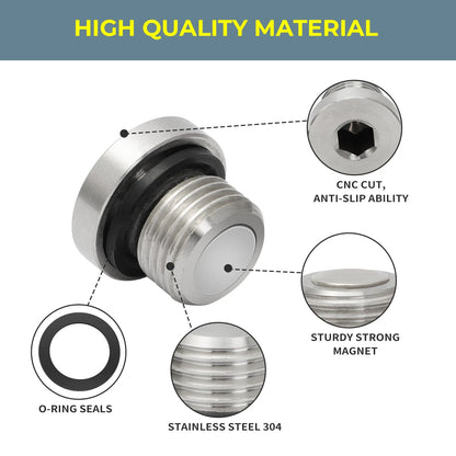 2 Front Differential Fill & Drain Plug & Seal for Polaris RZR Ranger 1000 XP (2015–2023)