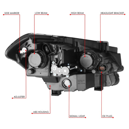 Headlights for Kia Soul (2012–2013) Black Housing Clear Lens Replacement