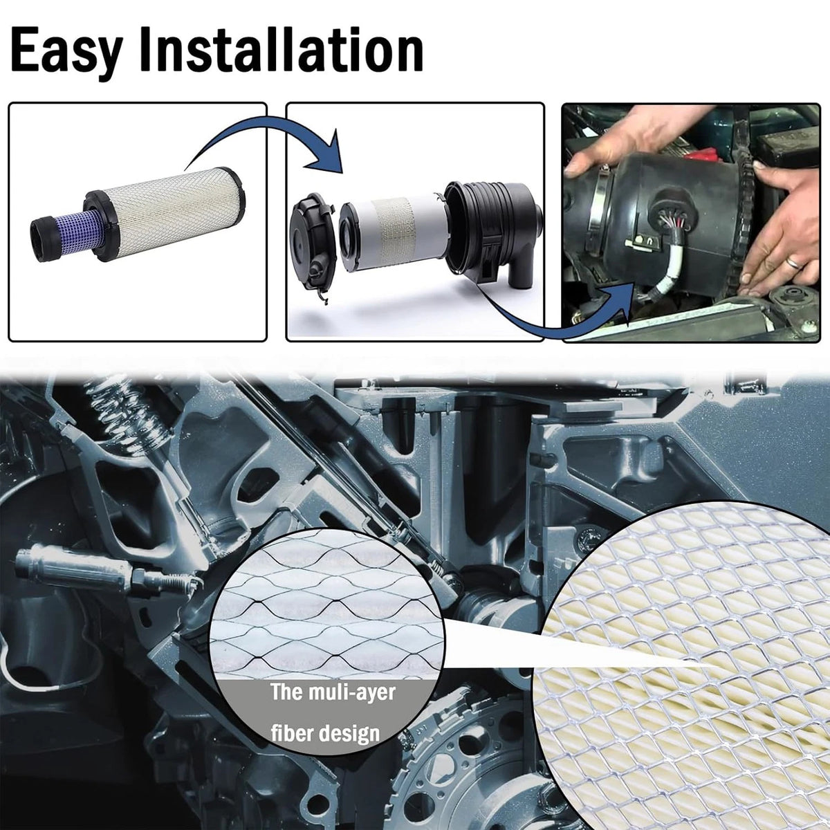 2 Inner & Air Filters for Kohler 25-083-01-S