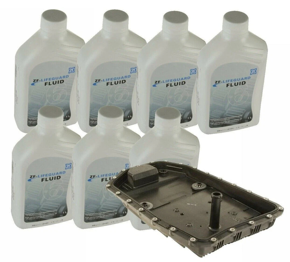 Set of 7 ZF Automatic Transmission Fluid 1L & Oil Pan Kit for BMW E60 E88