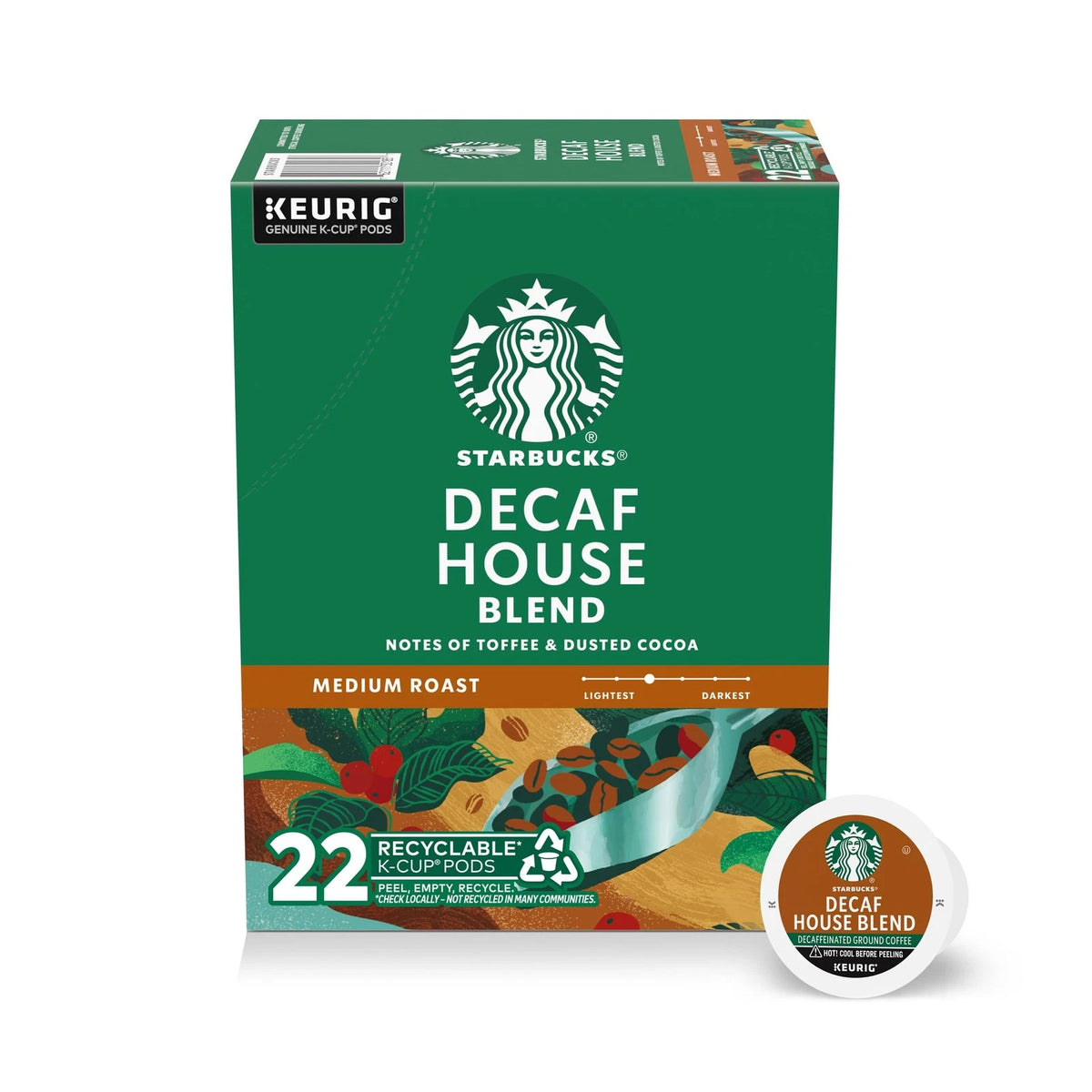 22 Count Medium Roast K-Cup Coffee Pods for Hot or Iced Beverages