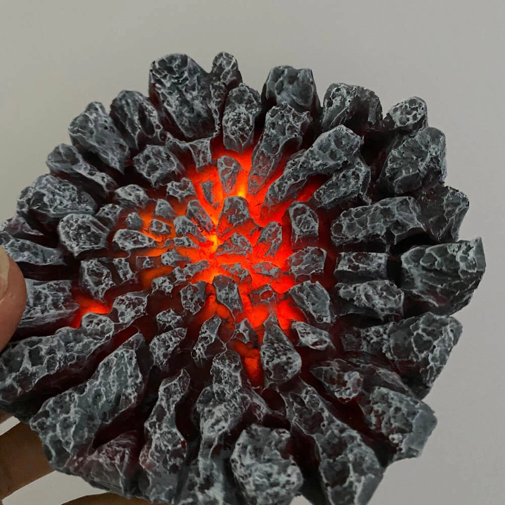 8cm/14cm LED Light Anime Model Magma Crack Figure Battle Scene Base