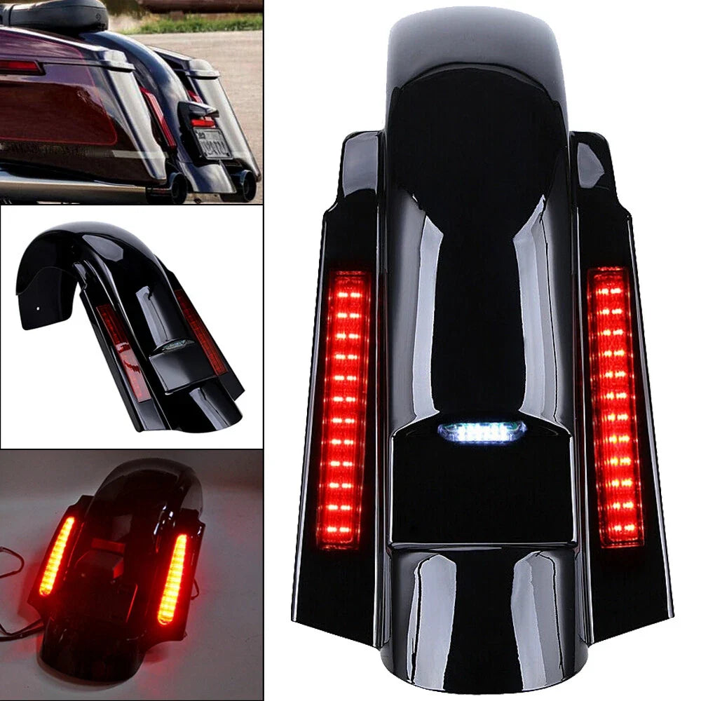 4" Stretched Rear Fender for Harley Touring (1997–2008) w/LED Light