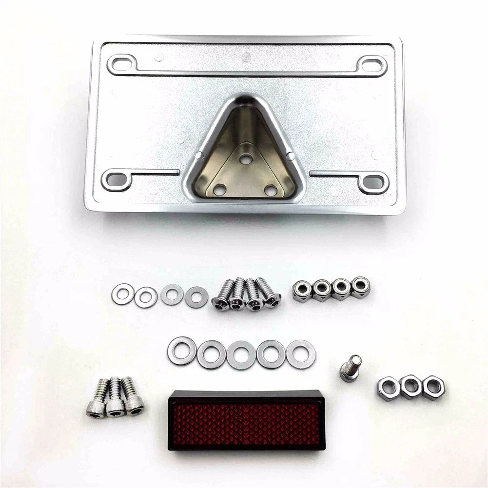 Chrome Layback License Plate Mounting Kit for Harley SuperLow XL883L (2011–2016)