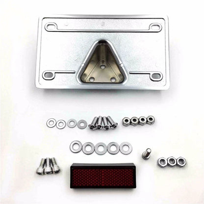 Chrome Layback License Plate Mounting Kit for Harley SuperLow XL883L (2011–2016)