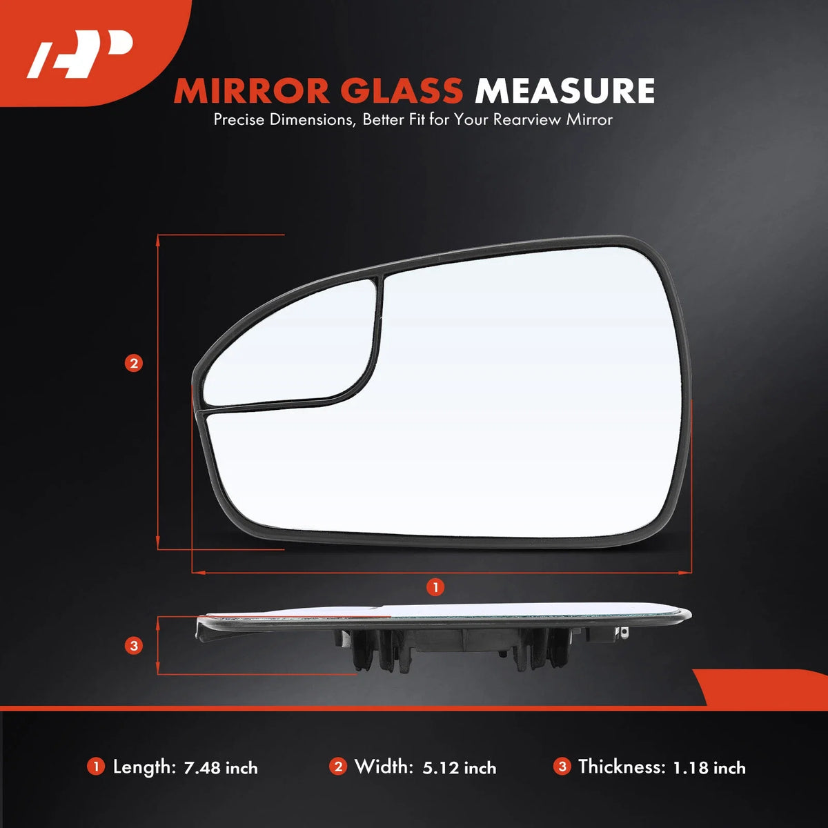 Power Mirror Glass Pair with Spotter & Heated for Ford Fusion (2013–2020)