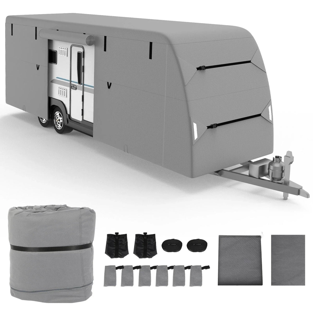 Travel Trailer RV Cover for 24-27FT (Upgraded 5 Layers)