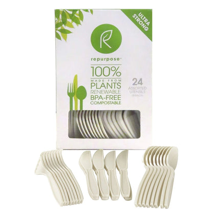 24-Pack Compostable Utensils for Assorted Uses (No Part Numbers)