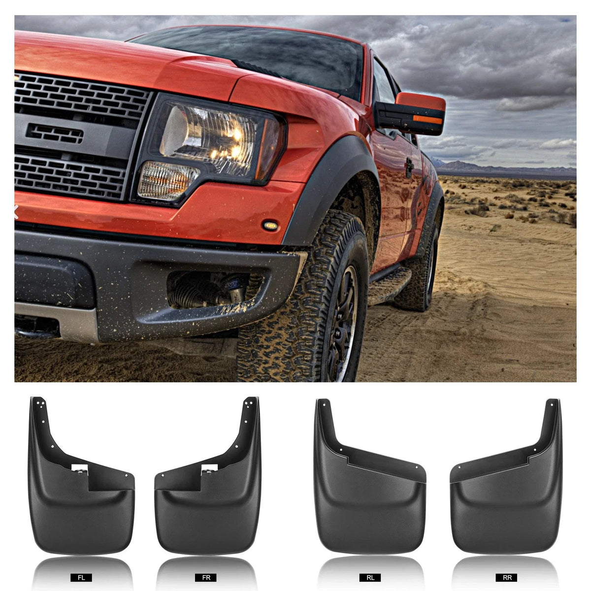 Set of 4 Splash Guards Mud Flaps for Ford F-250 F-350 Super Duty (1999–2010)