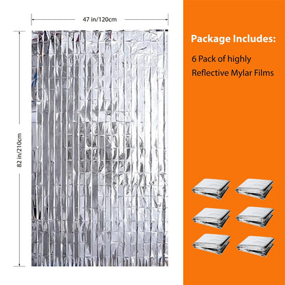 Set of 6 Reflective Mylar Films for Automotive Use