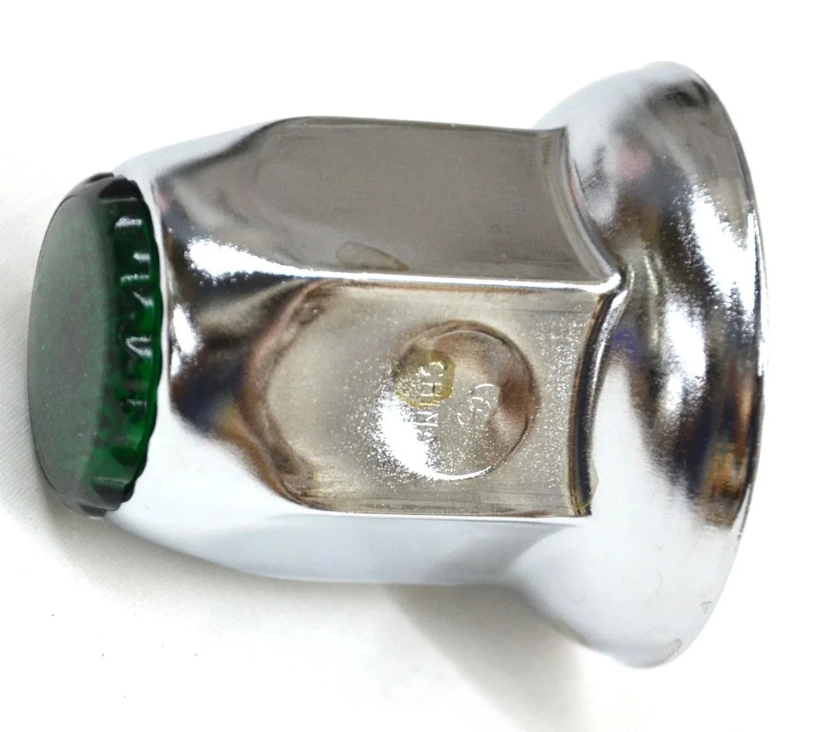 Set of 40 Lug Nut Covers 33mm Push-On Chrome Green Reflector GG#10492