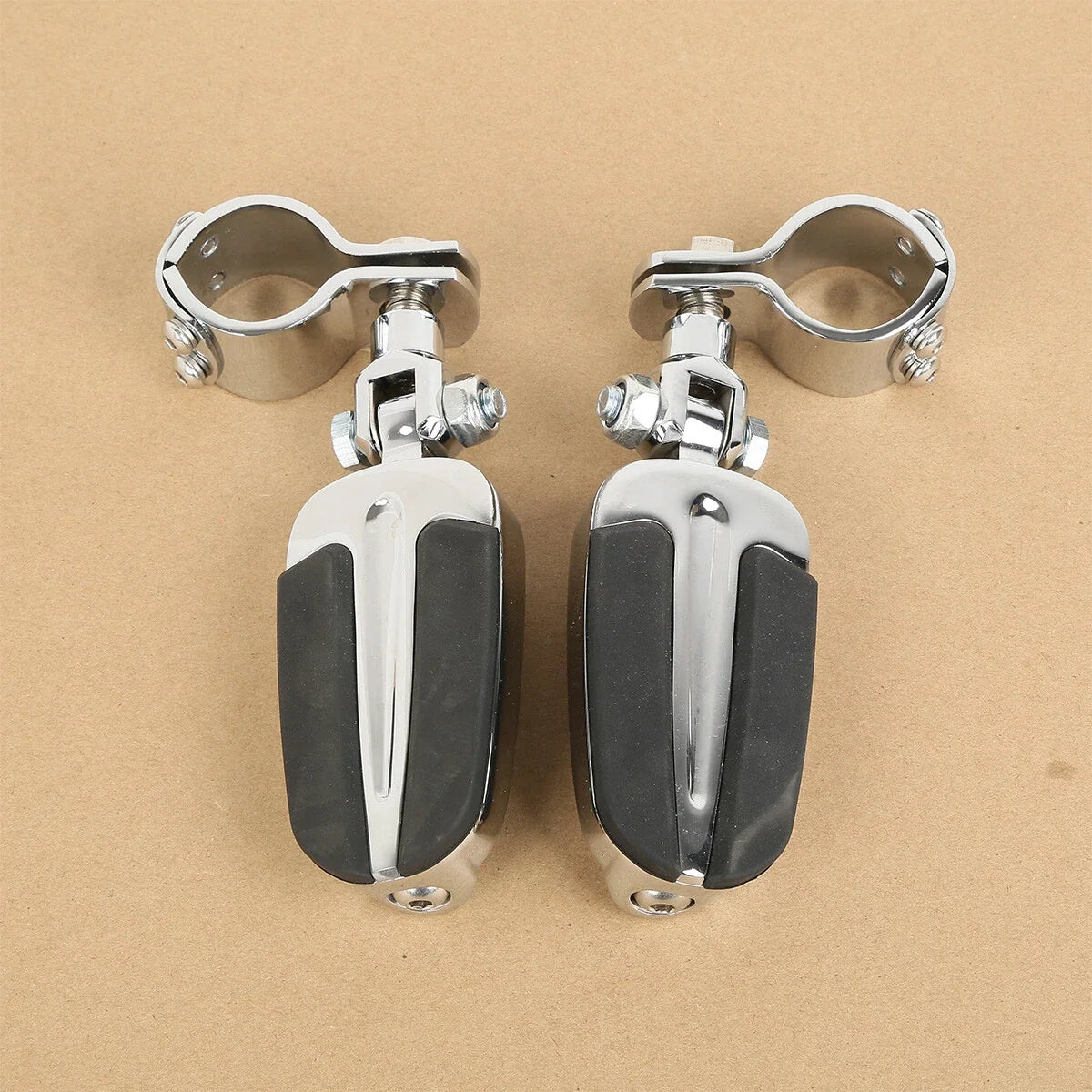 Chrome Highway Bar Footpegs Clamps for Harley Touring (Fits 22mm, 25mm, 32mm, 35mm)