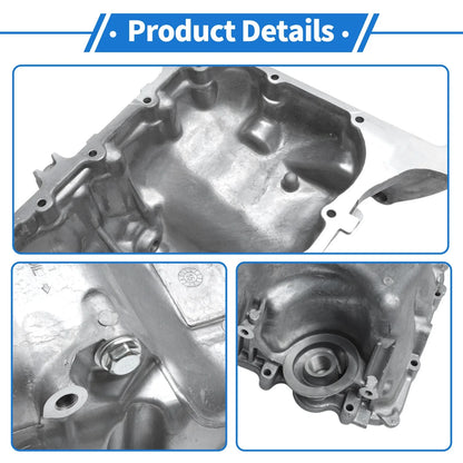 1 Pc Engine Oil Pan No.264382 for Honda Civic (2006–2011) Steel Silver Tone