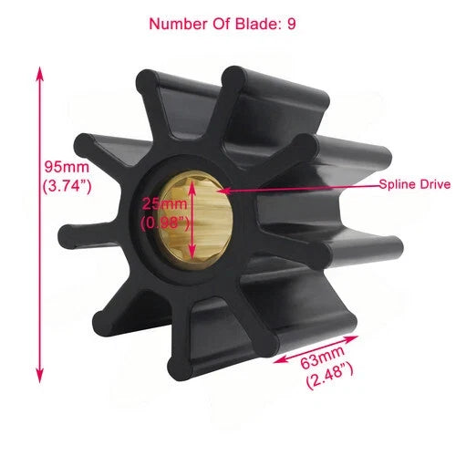 Flexible Impeller for Jabsco 836-0001 Johnson 09-1029B Sierra 18-3078