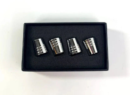 Valve Stem Caps Chrome Tapered Black for Jeep Wrangler JL (2018–2024)