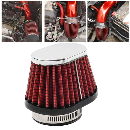 55MM Air Intake Filter for Universal Fit (Washable, Reusable, Red)